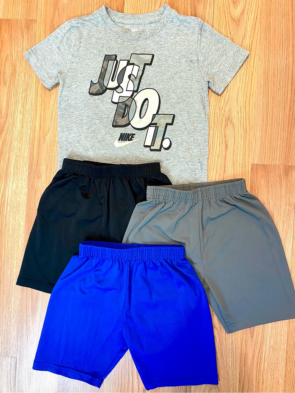 ⚽️4T BOYS BUNDLE OF BASKETBALL SHORTS AND NIKE LOGO TEE QUICK DRY SHORTS SUMMER